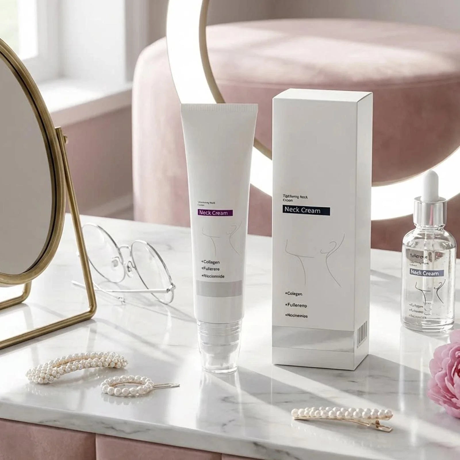 FirmSkin Neck™ - Crème pour le cou au collagène et à l'acide hyaluronique | Veiggara.